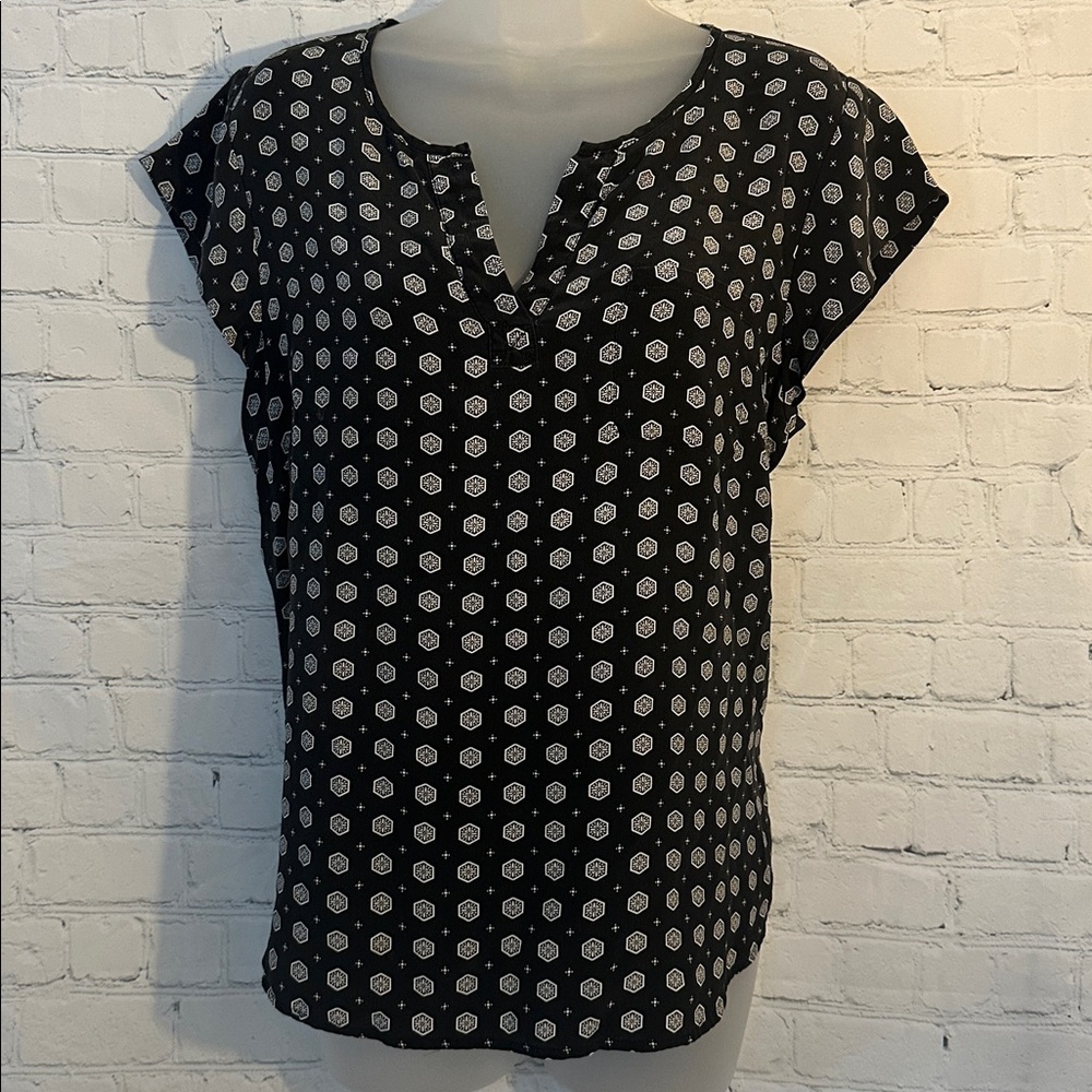 Cynthia Rowley Silk Navy and White Blouse